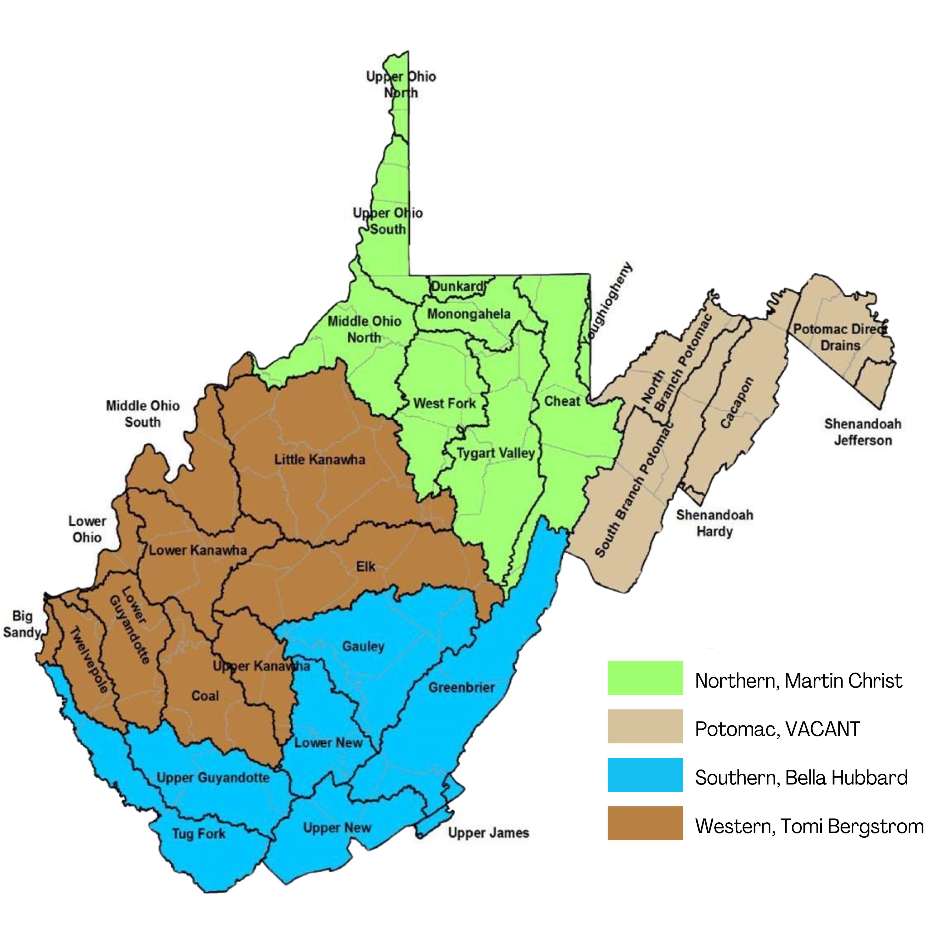 Watershed Basin Coordinator Map