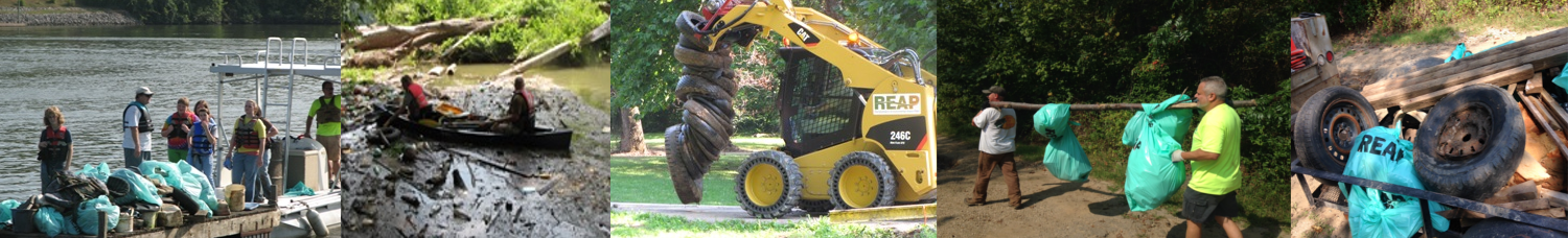 REAP banner depicting various stages of a site cleanup